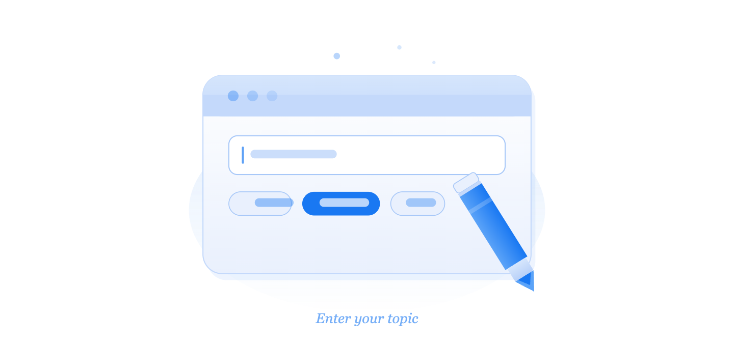 Browser input with a pencil illustrating typing in a keyword